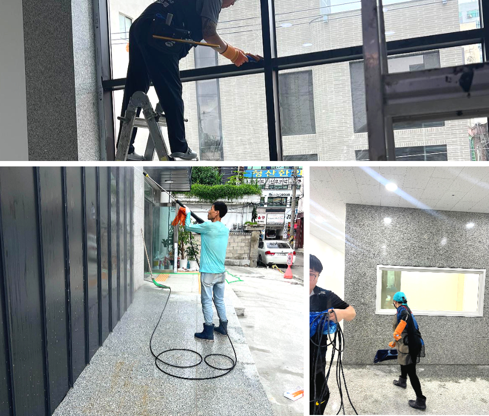 부천 청소업체에서 상가 준공청소 바로 진행합니다. 관한 작업사진입니다.